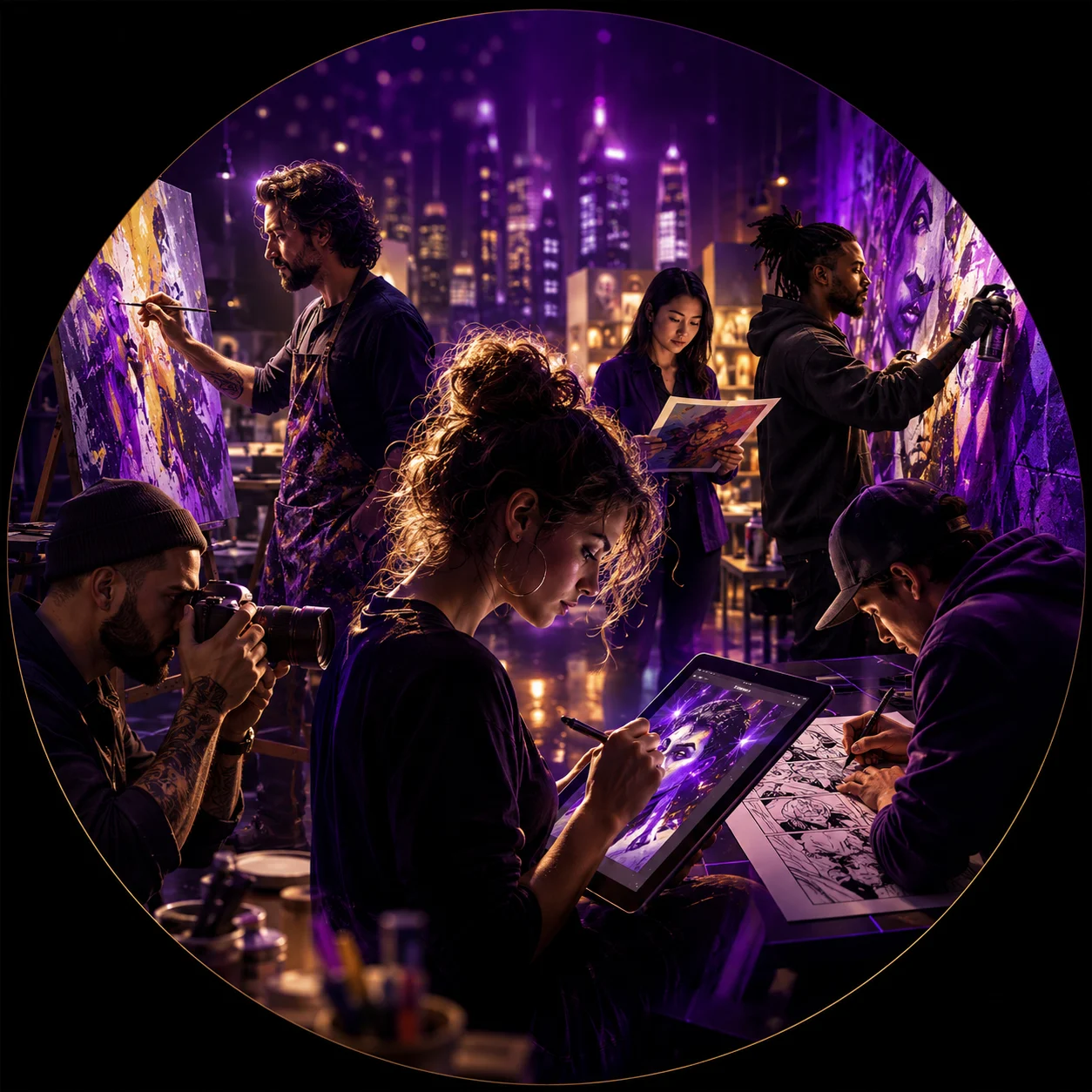 Visual artists creating and presenting work in a premium international creative environment